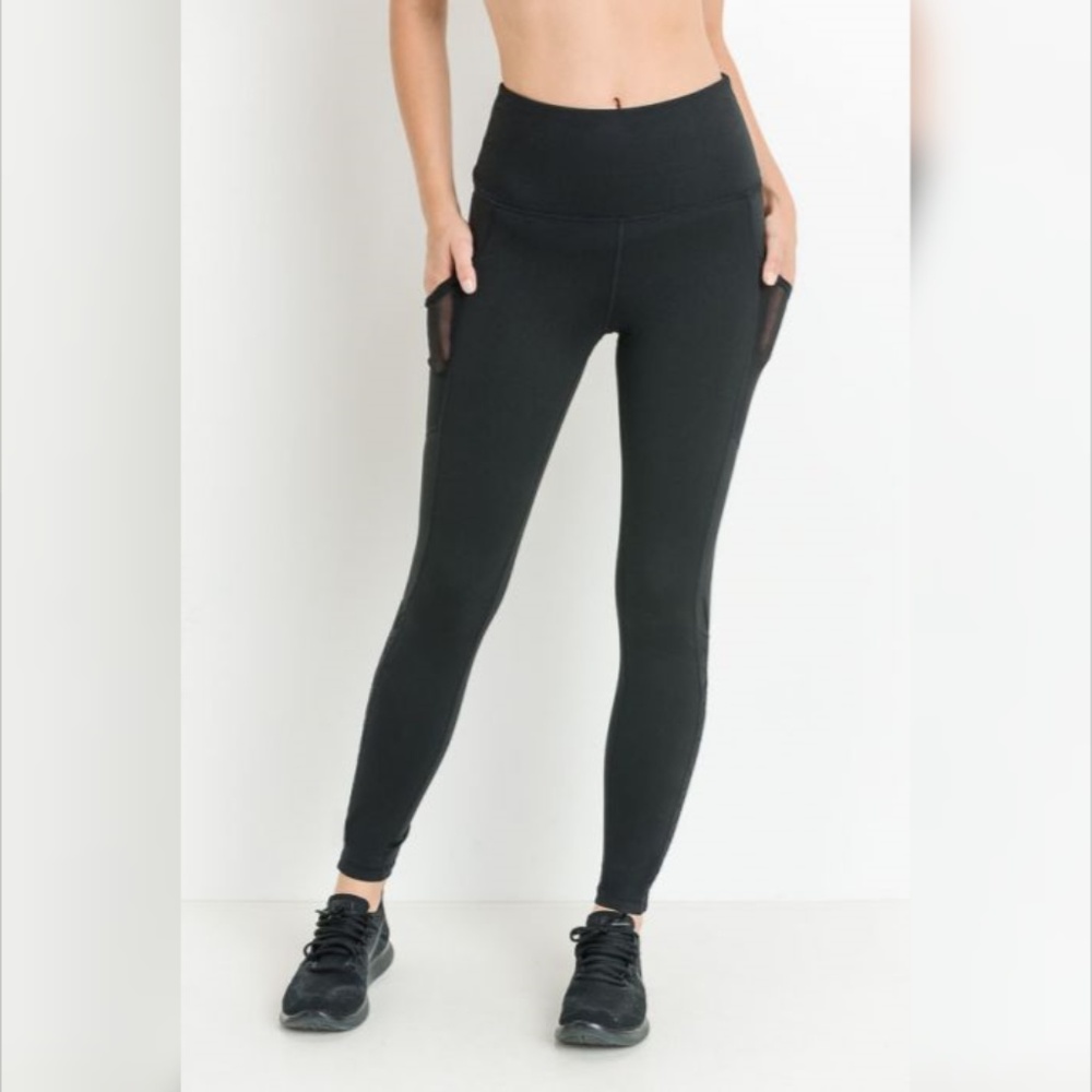 Hybrid Mesh & Lattice Straps Full Pocket Leggings - Picture 2 of 6